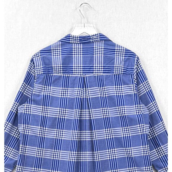 GRAYSON The Hero Button Up Shirt Womens Large Blue White Plaid ANTHROPOLOGIE - Picture 7 of 14